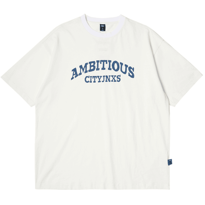 白Tシャツ メンズ ロゴ入りゆったり半袖
