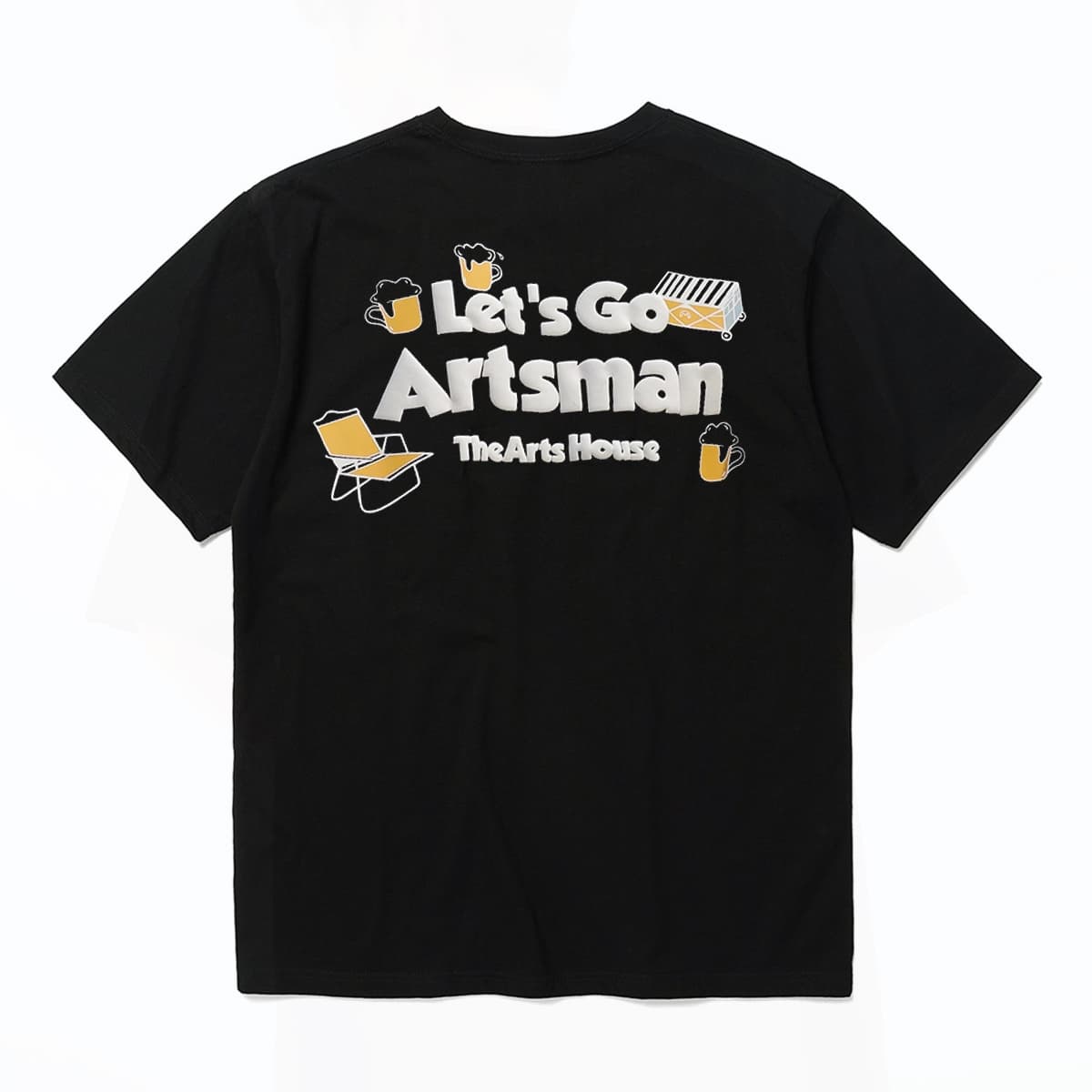 白Tシャツ メンズ 休日 バックプリント半袖