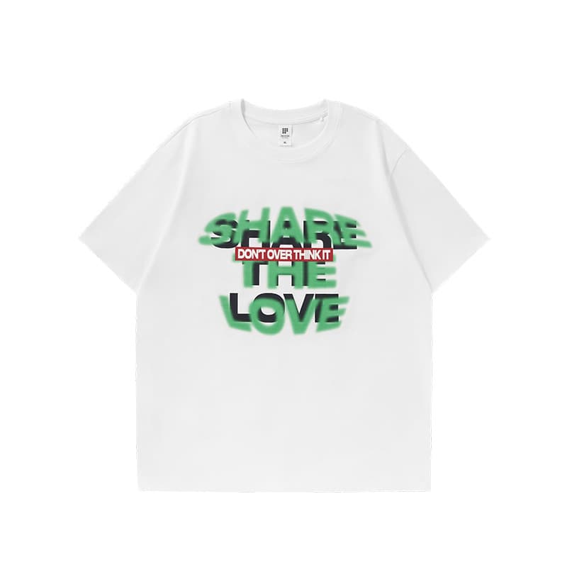 メンズ ストリート プリント半袖 オーバーサイズ 白Tシャツ 全2色