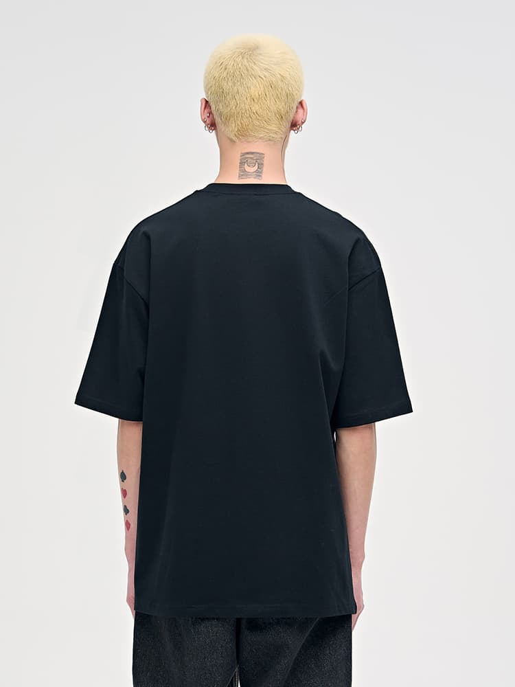 白Tシャツ メンズ くつろぐわんこイラスト半袖