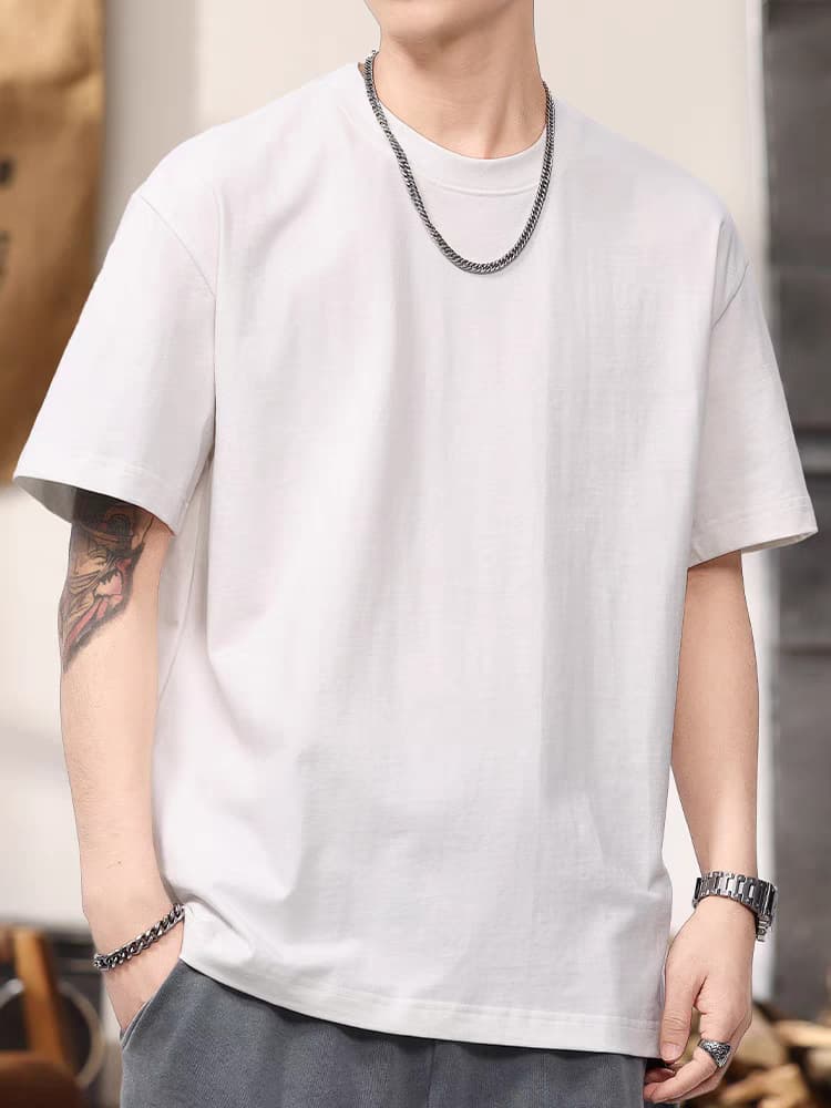 白Tシャツ メンズ クラシック ゆったり半袖