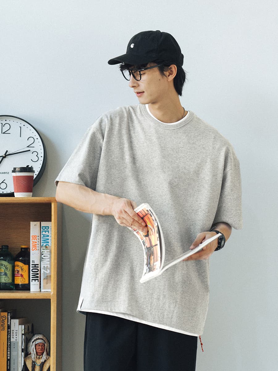 白Tシャツ メンズ ゆったりシルエット半袖クルーネック