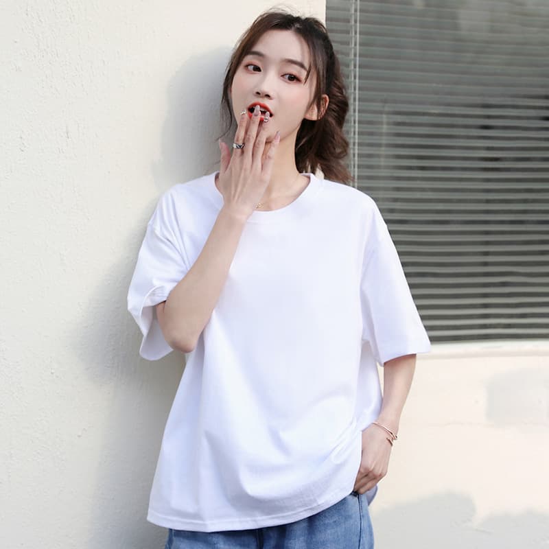 白Tシャツ シンプル美シルエット半袖カットソー
