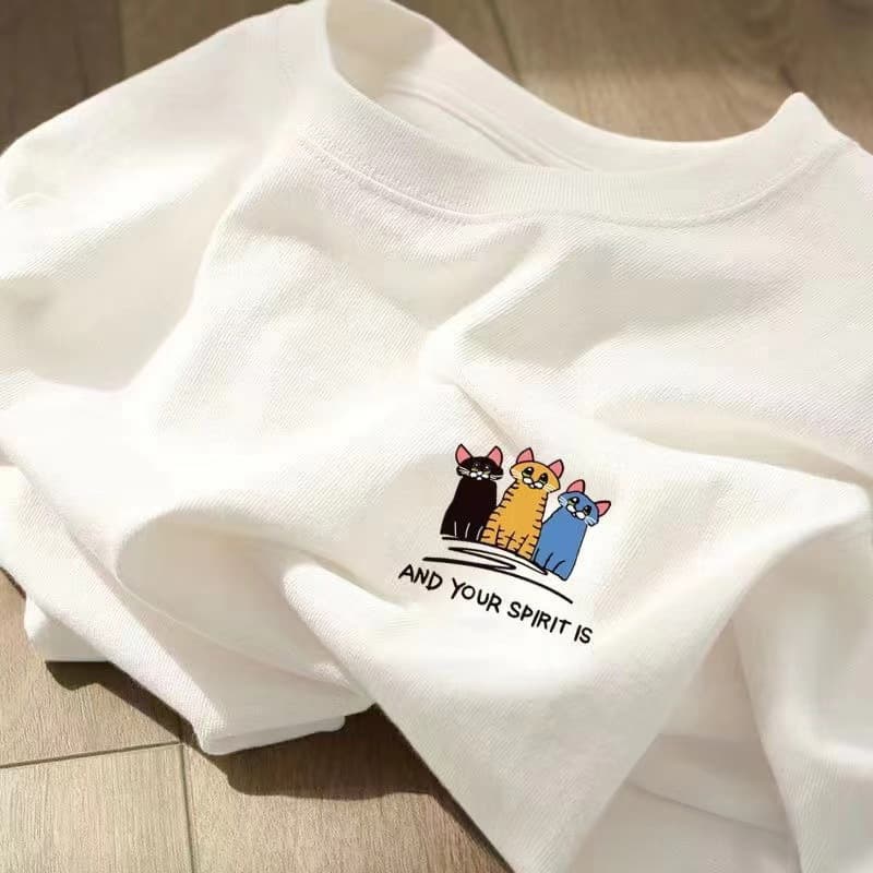 白Tシャツ メッセージワンポイント半袖シャツ