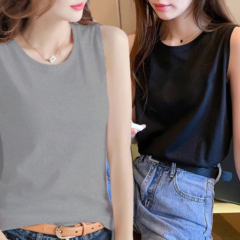 白Tシャツ レディース シンプル上質ノースリーブトップス
