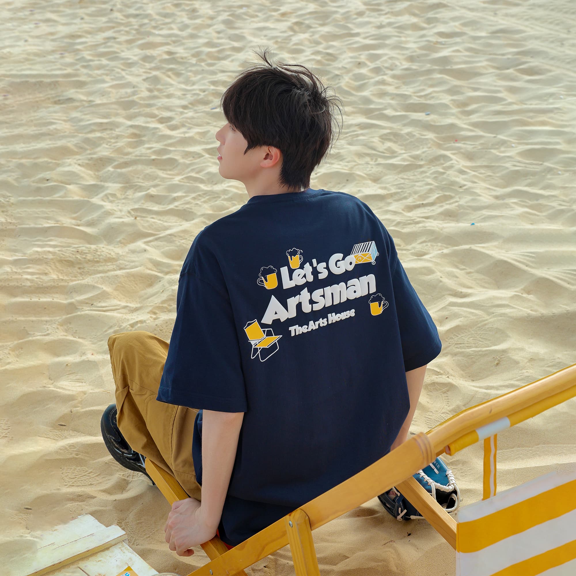 白Tシャツ メンズ 休日 バックプリント半袖