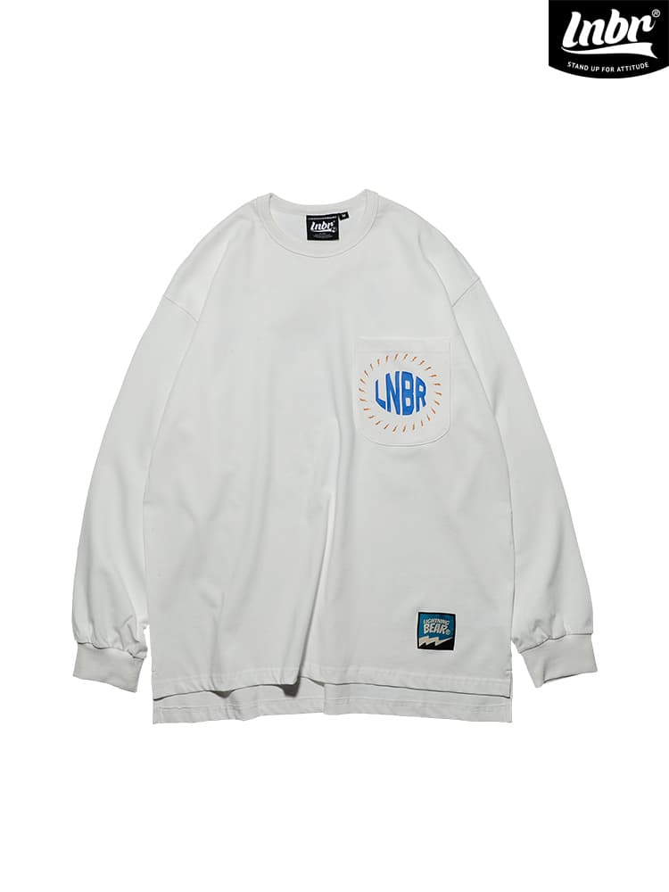 白Tシャツ メンズ ゆったりペイズリー柄ポケット長袖