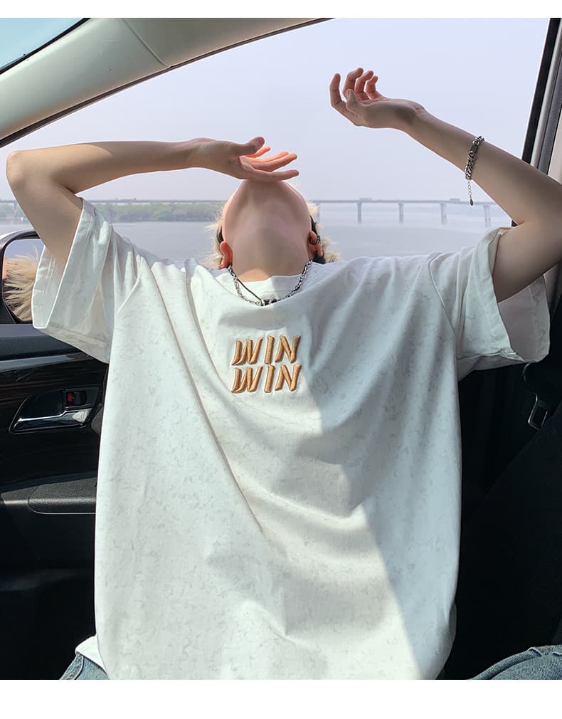 白Tシャツ メンズ 勝利の刻印 オーバーサイズ半袖