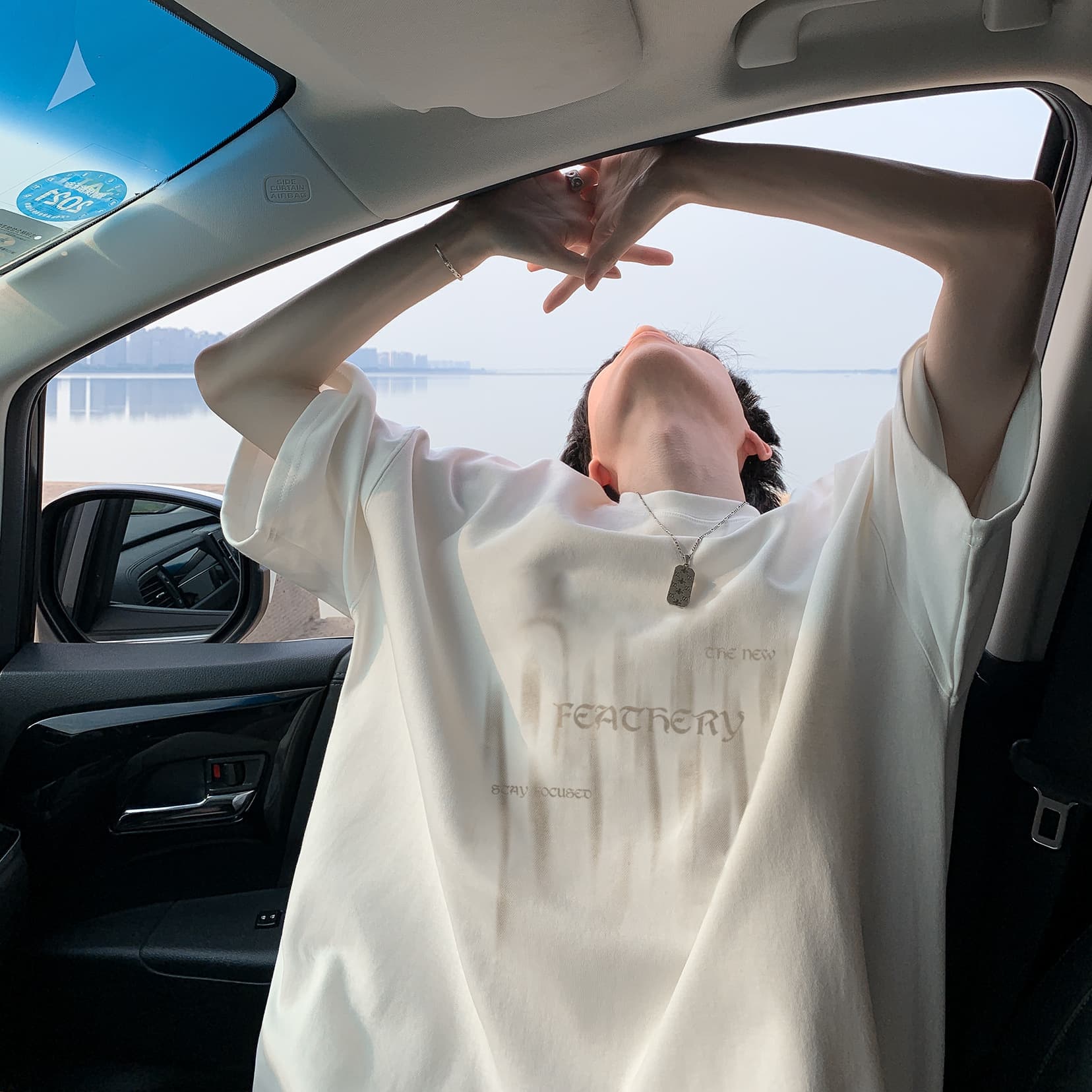 白Tシャツ メンズ 翼の詩 オーバーサイズ半袖