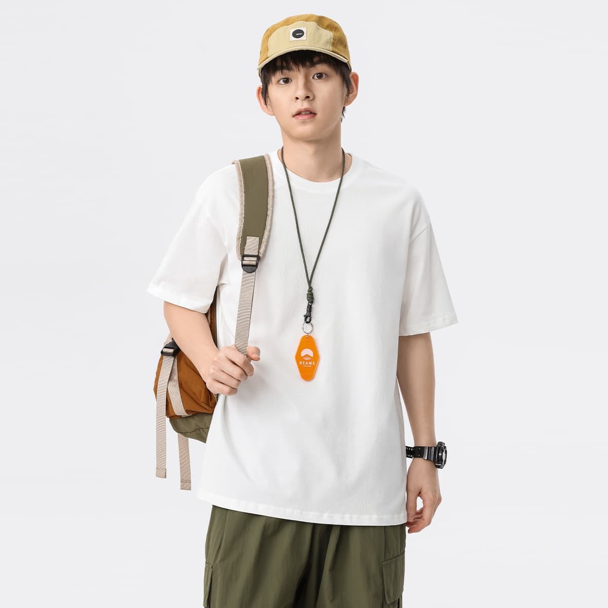 白Tシャツ メンズ すっきり着こなし 上質綿使用半袖