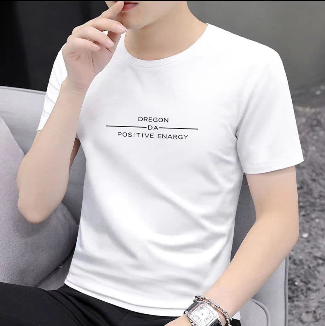 白Tシャツ メンズ メッセージ入り半袖