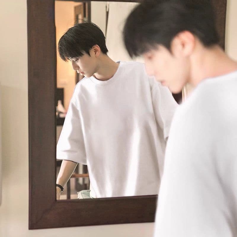 白Tシャツ シンプルオーバーサイズ七分袖