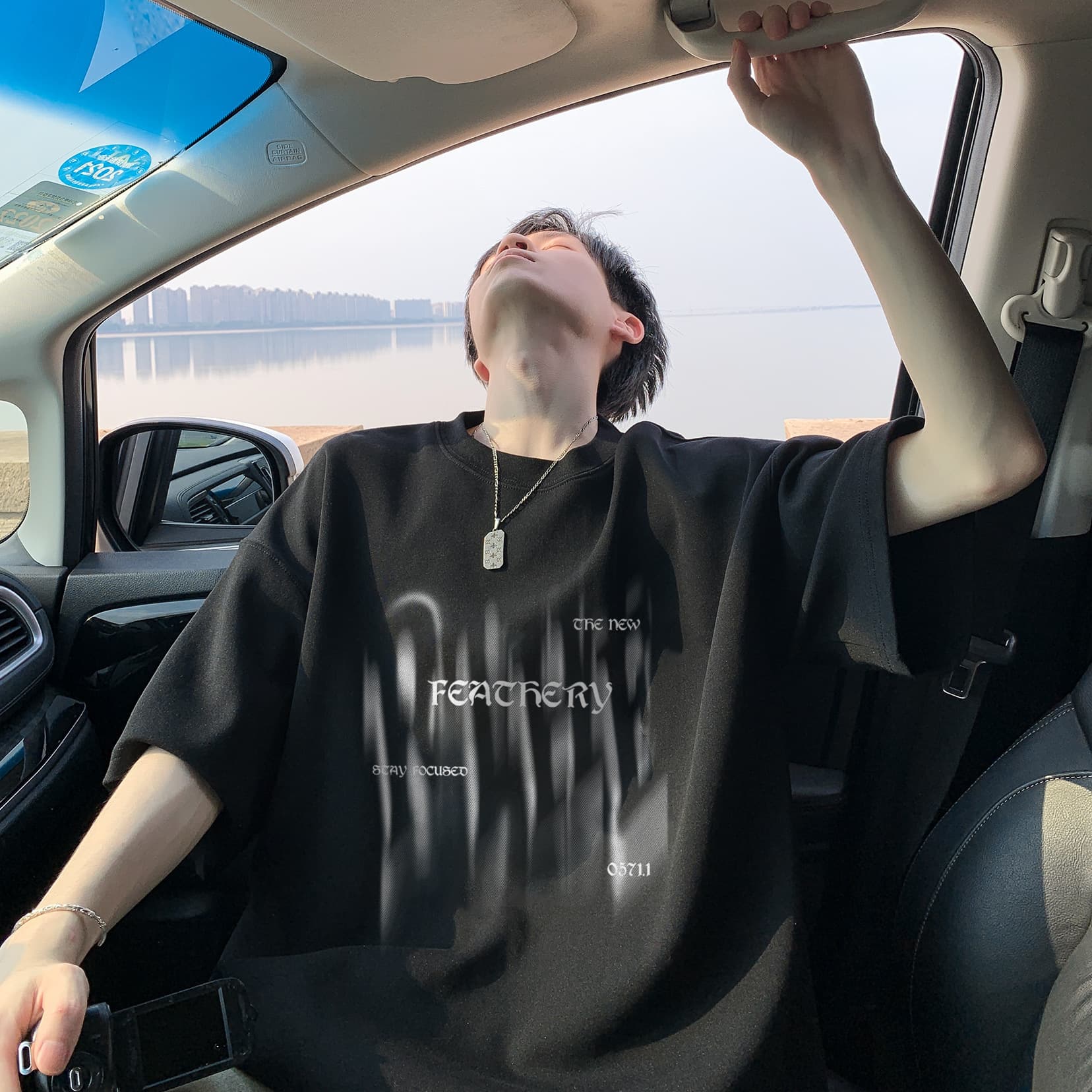 白Tシャツ メンズ 翼の詩 オーバーサイズ半袖