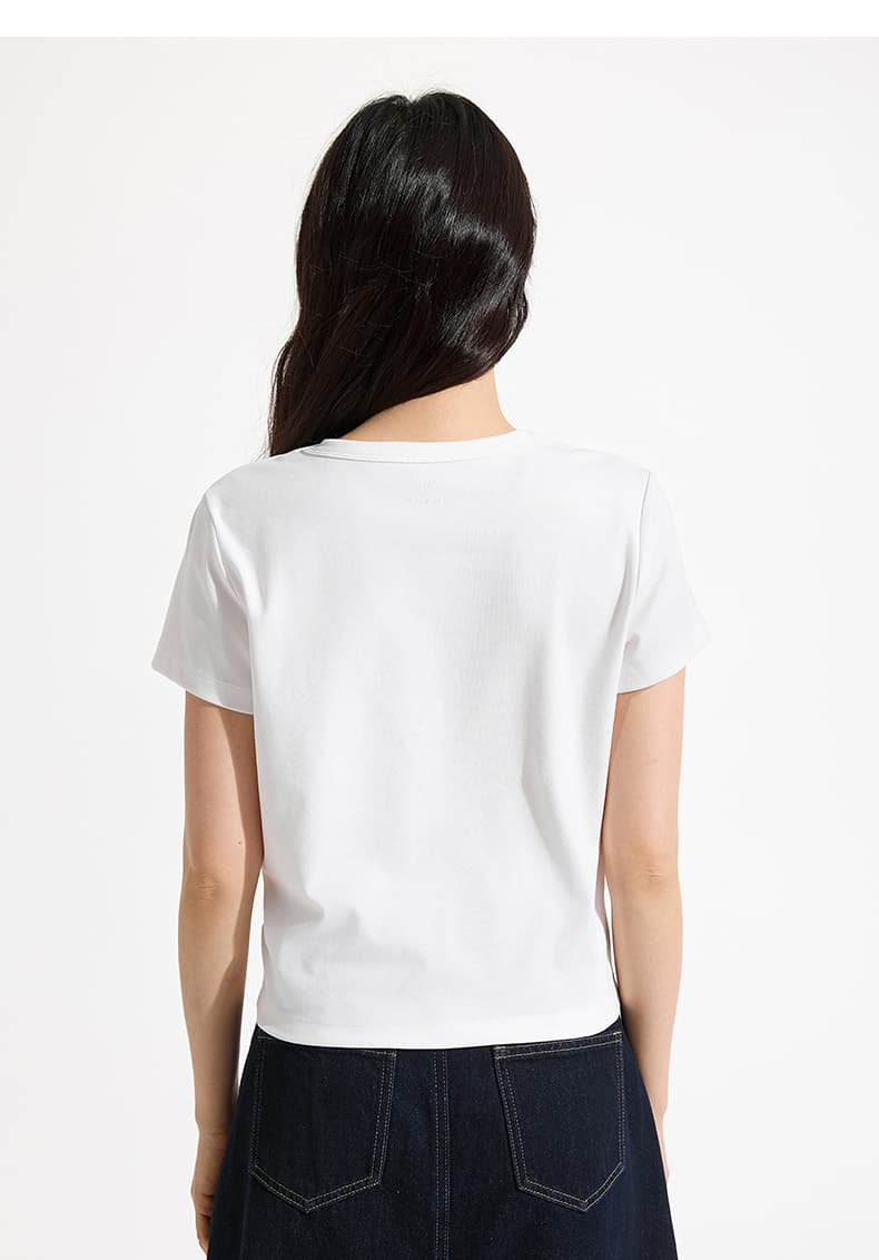 白Tシャツ なめらか素肌 ベーシック半袖シャツ