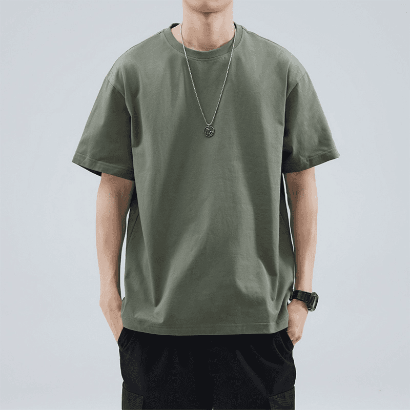 白Tシャツ メンズ すっきり着こなし 上質綿使用半袖