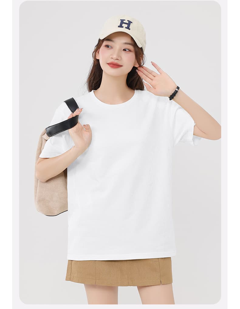 白Tシャツ シンプル丸首純綿半袖シャツ