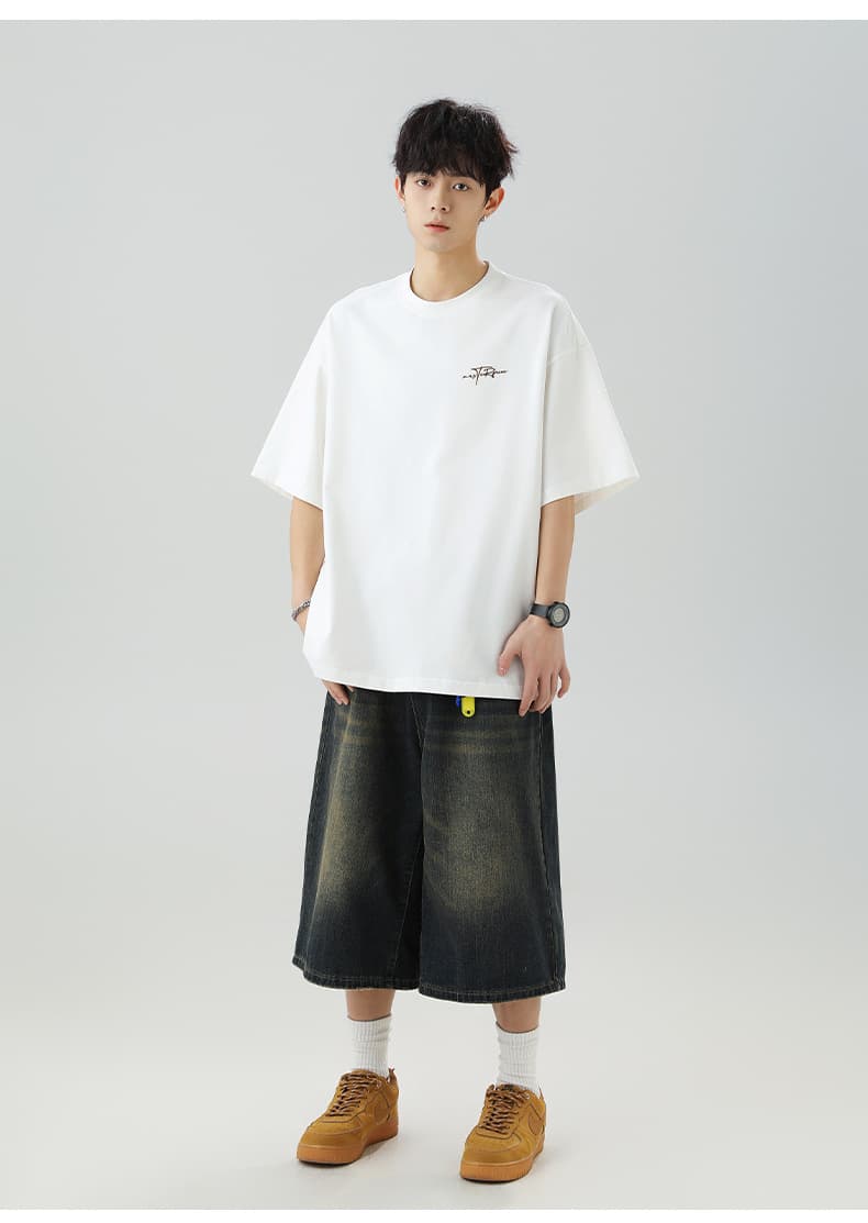 白Tシャツ メンズ 丸首 半袖 白色 男女兼用 春夏 新作