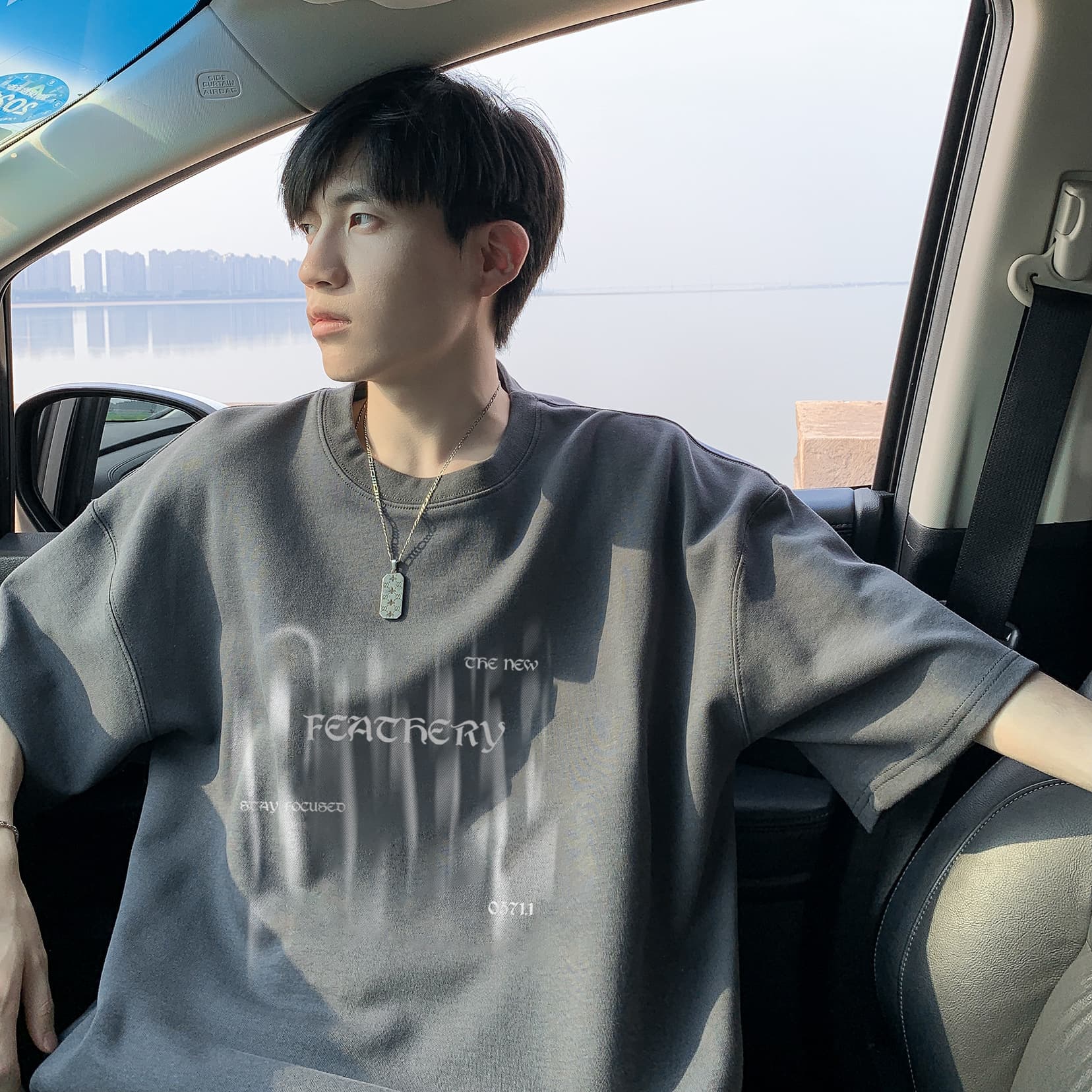 白Tシャツ メンズ 翼の詩 オーバーサイズ半袖
