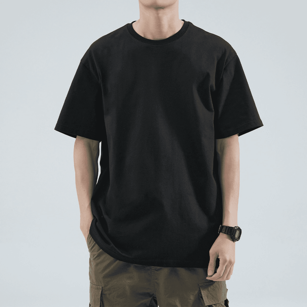 白Tシャツ メンズ すっきり着こなし 上質綿使用半袖
