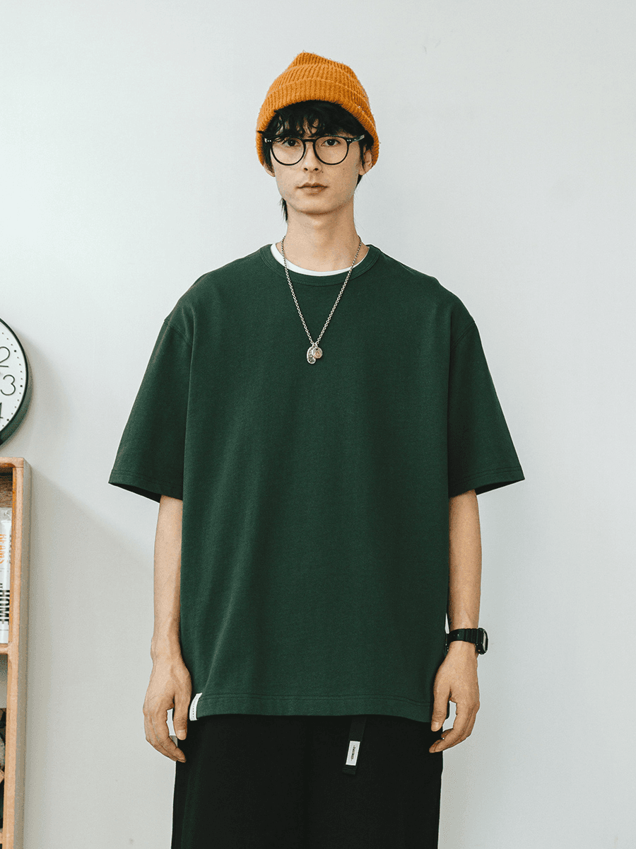 白Tシャツ メンズ ゆったりシルエット半袖クルーネック