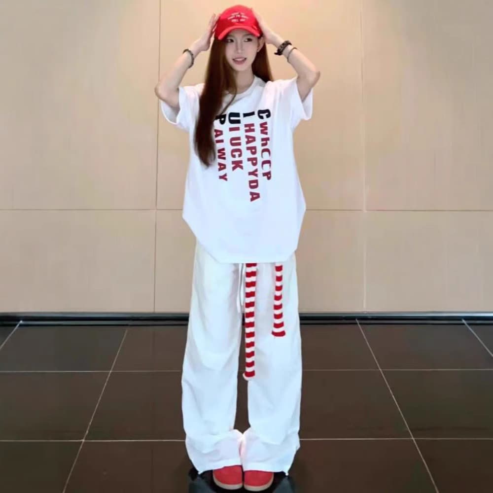 白Tシャツ レディース ゆったりシルエットレタープリントTシャツ