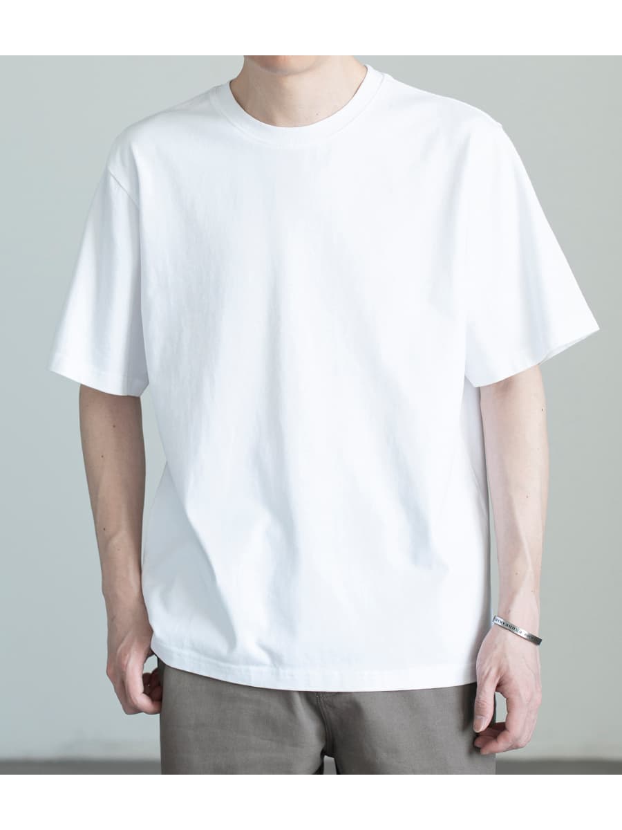 白Tシャツ メンズ丸首半袖白無地基本型Tシャツ