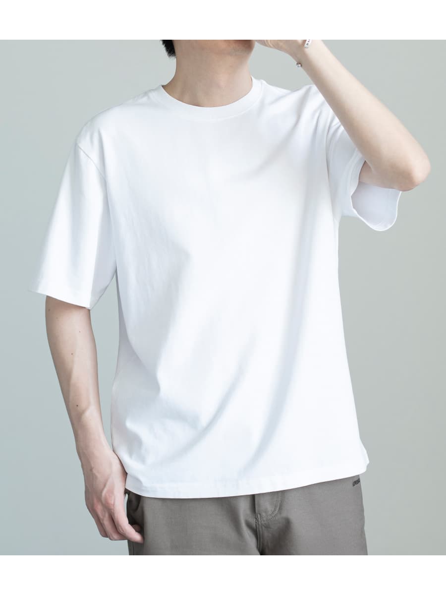白Tシャツ メンズ丸首半袖白無地基本型Tシャツ