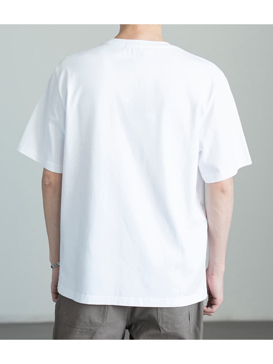 白Tシャツ メンズ丸首半袖白無地基本型Tシャツ